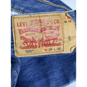 Levis Vintage Shrink‎ To Fit 501 Jeans Mens Size 34x32 Medium Wash Straight Leg